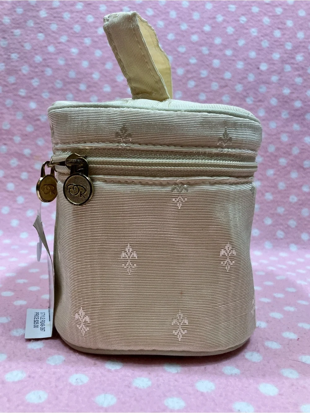 Oscar de la Renta Cream Travel/Cosmetic Bag NWT